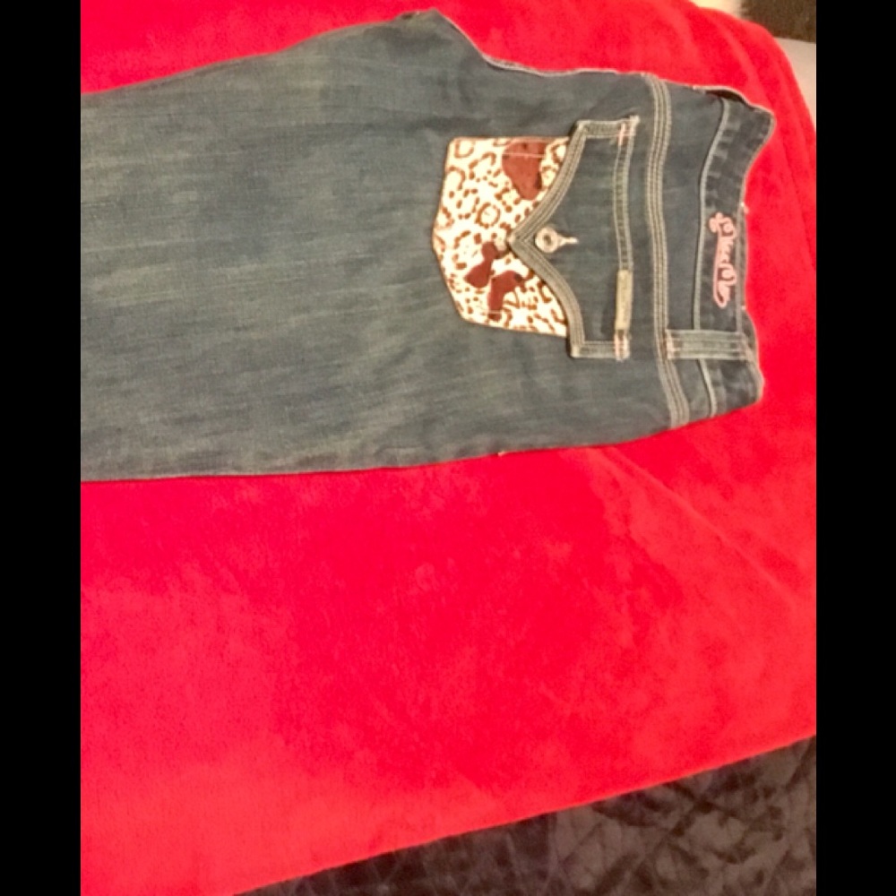 Miss Me Jean Leopard Print Pockets